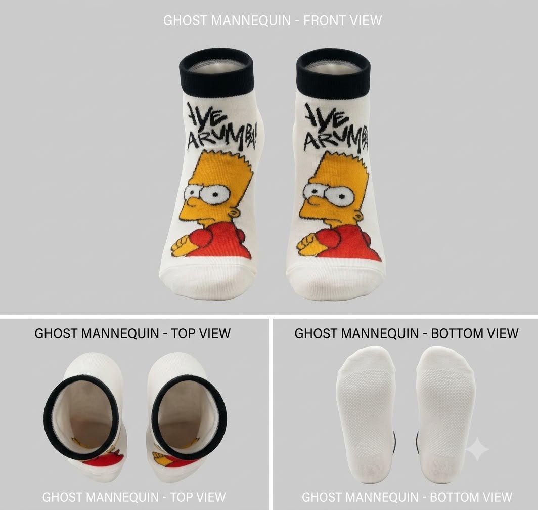 Bart Simpson “Aye Carumba!” Cartoon Ankle Socks – Funny Animated Character Casual Socks - Image 2