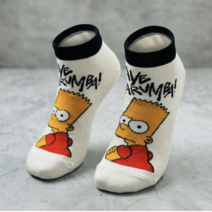 Bart Simpson “Aye Carumba!” Cartoon Ankle Socks – Funny Animated Character Casual Socks
