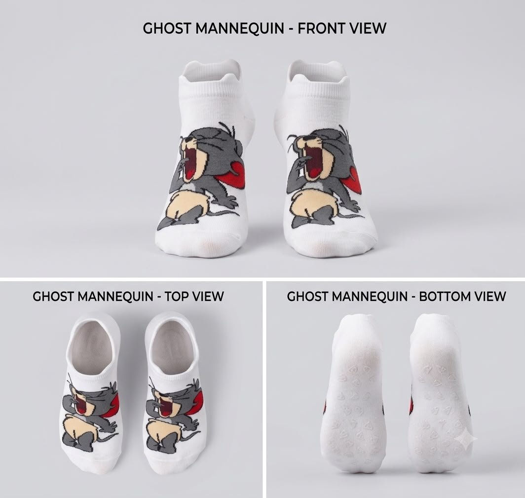 Funny Tom & Jerry Cartoon Character Ankle Socks – Soft Breathable White Casual Socks - Image 2